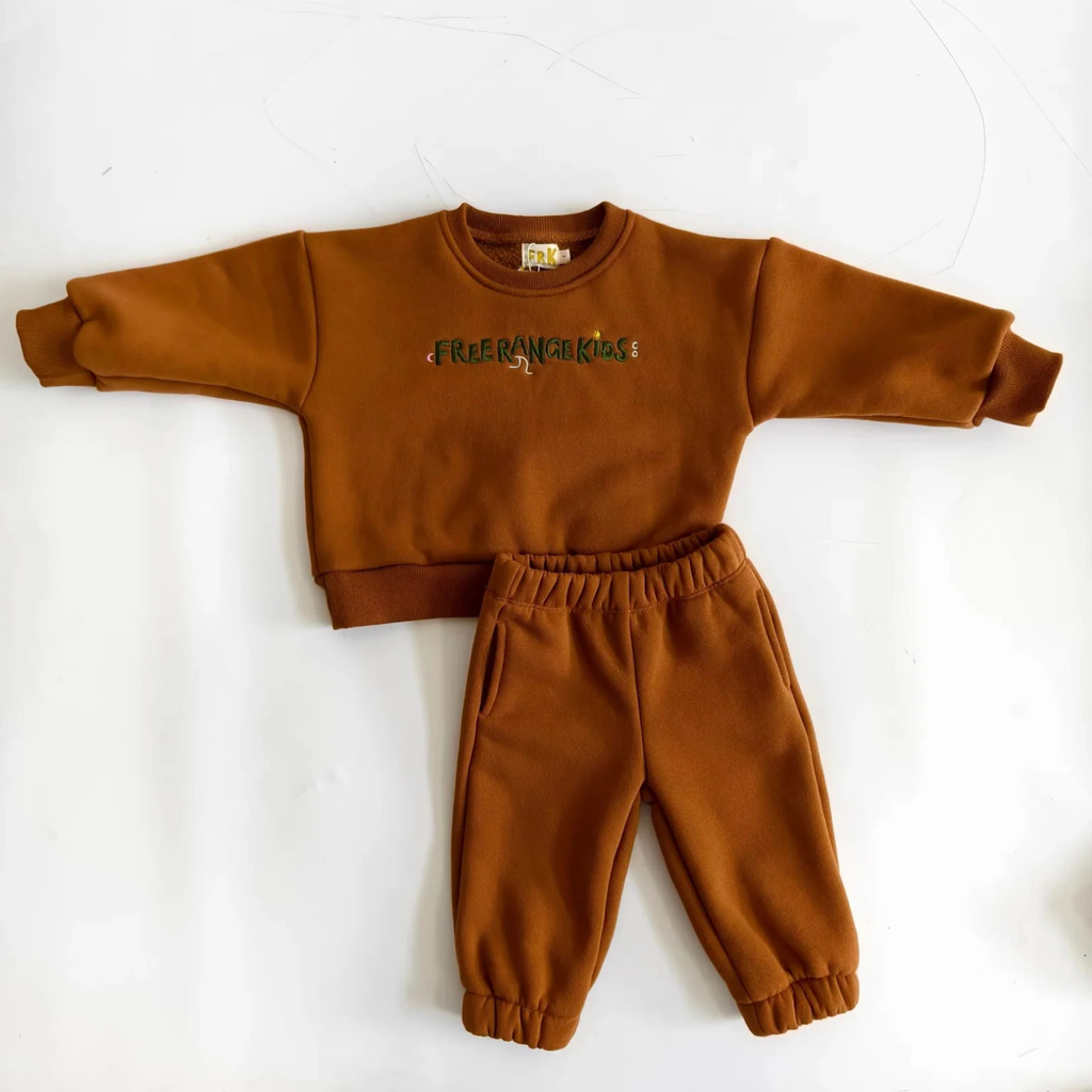 FRK Logo Tracksuit Set - Rust Brown