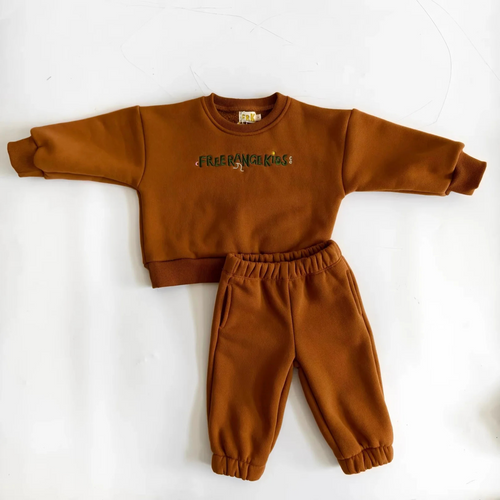 FRK Logo Tracksuit Set - Rust Brown